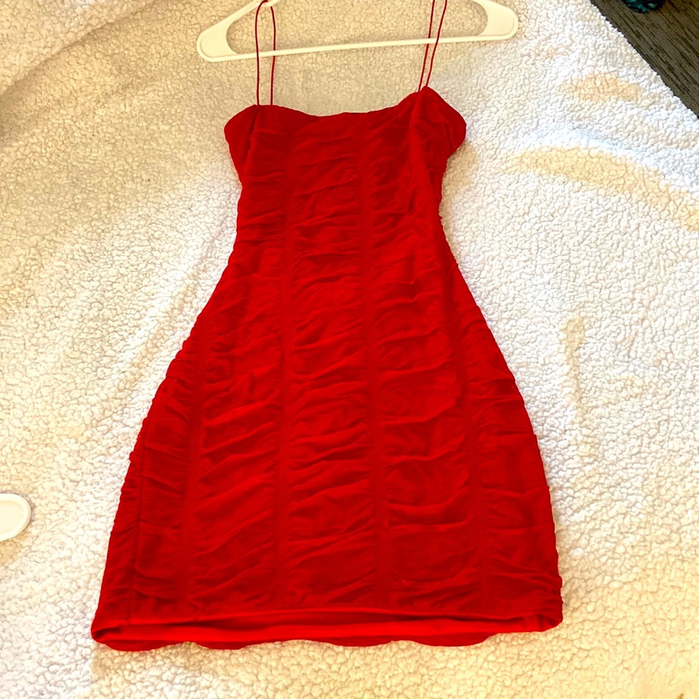 Short red dress